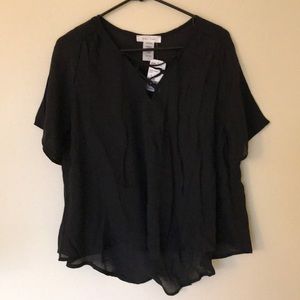 NWT Forever21 Sheer Tie-up Shirt